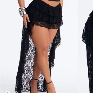 Lace high low skort